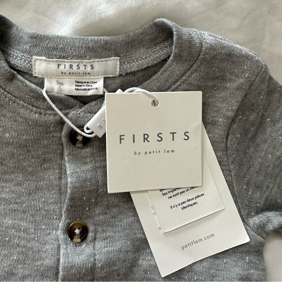 Firsts by Petit Lem - Heather Grey Romper - Picture 4 of 5